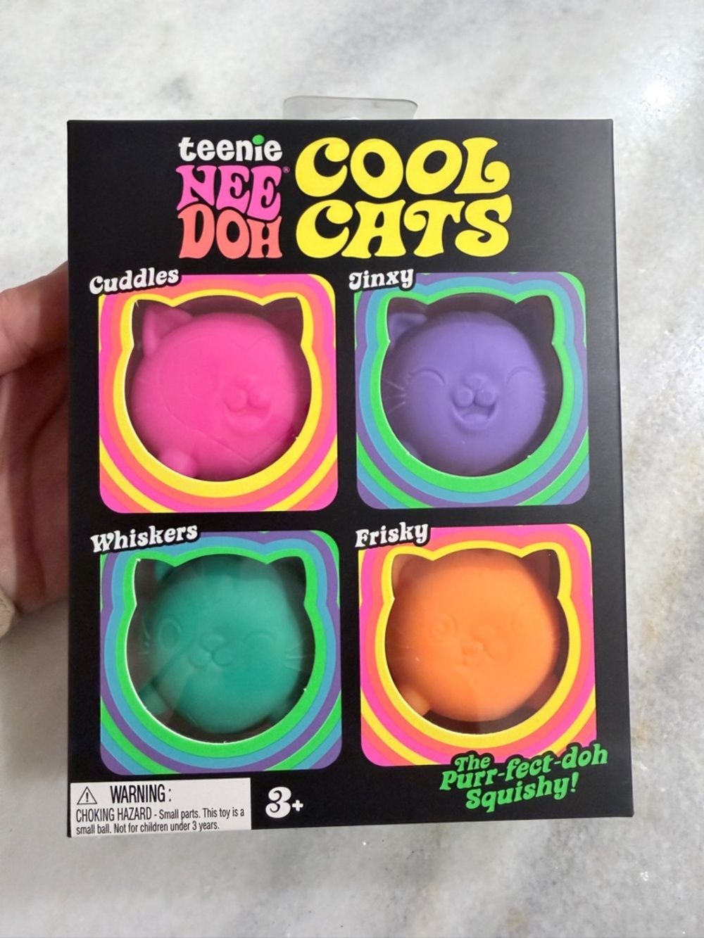 NeeDoh teenie 4 Pack Nee Doh Mini Cool Cats Set of Four New Factory Sealed